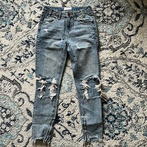 One x One Teaspoon Distressed High Rise Jeans size 27